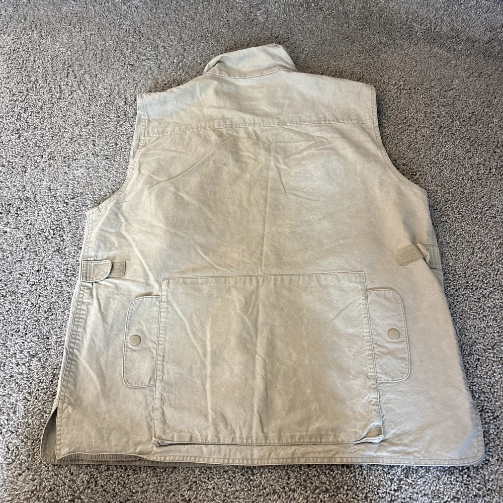 Banana Republic Vest Mens Large Khaki Safari Travel Utility Multi Pocket No Hood